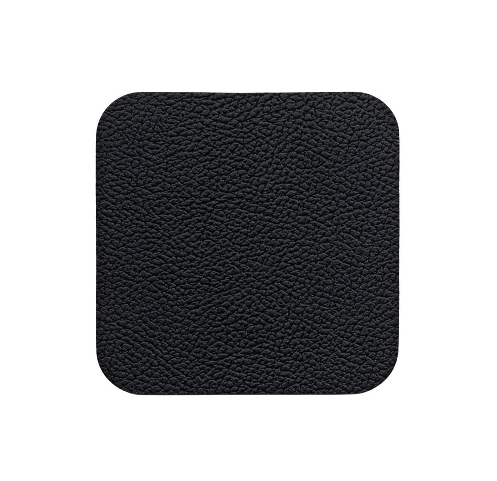 Jay Hill Coasters - Vegan leather - Black - 10 x 10 cm - 6 pieces