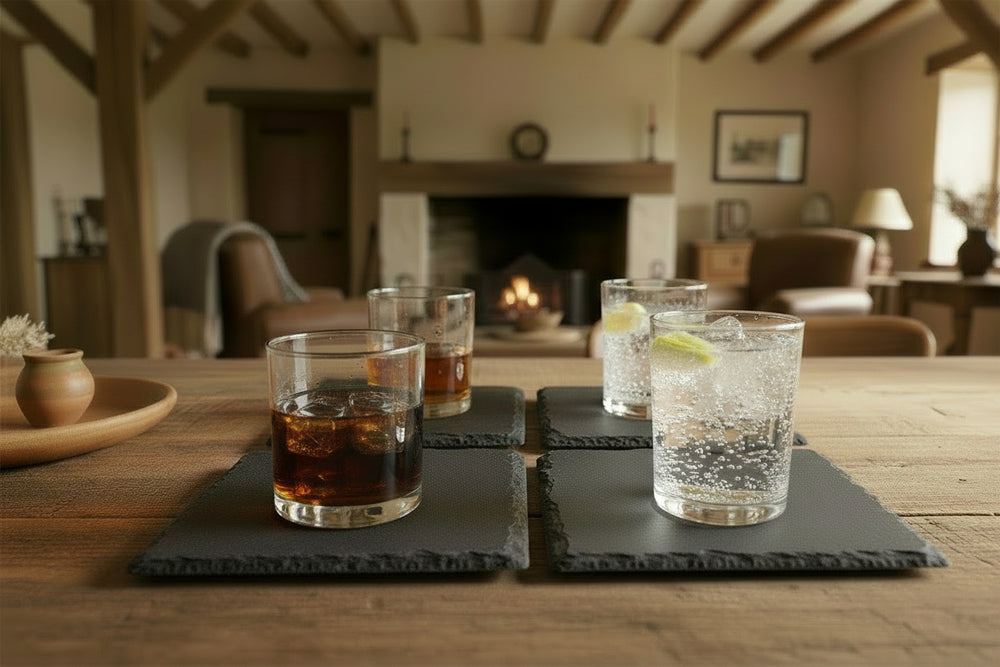 Cookinglife Slate Coaster 10 x 10 cm - Pack of 4