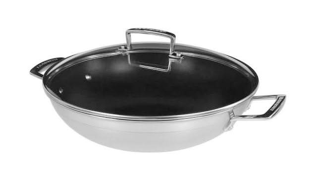 Le Creuset Wok pan Magnetik - TriPly stainless steel - ø 30 cm / 4.3 liters - standard non-stick coating