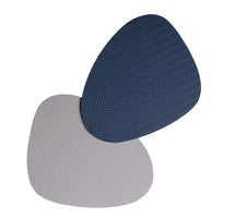 Jay Hill Coasters - Vegan leather - Gray / Blue -. Organic - double sided - 13 x 11 cm - 6 pieces