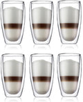 Bodum Double-walled Latte Macchiato Glasses Pavina - Patented Valve - 450 ml - 6 pieces