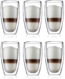Bodum Double-walled Latte Macchiato Glasses Pavina - Patented Valve - 450 ml - 6 pieces
