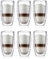 Bodum Double-walled Latte Macchiato Glasses Pavina - Patented Valve - 450 ml - 6 pieces