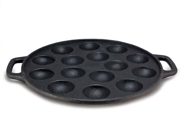 Cookinglife poffertjes pan cast iron Ø 24 cm – 15 cavities – without non-stick coating – suitable for all heat sources