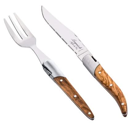Laguiole Style de Vie Cutlery set - Olive wood - 16 - piece / 4 people