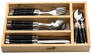 Laguiole Style de Vie Cutlery set Premium Line - Black - 24 pieces / 6 persons