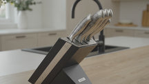 Blackwell Knife Block - Black - Chef's knife, Santoku knife, Bread knife, Office knife & Paring knife 6-Piece
