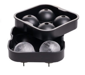 Sareva Ice cube mold - 4 round ice balls - Silicone - Easy Release - Reusable