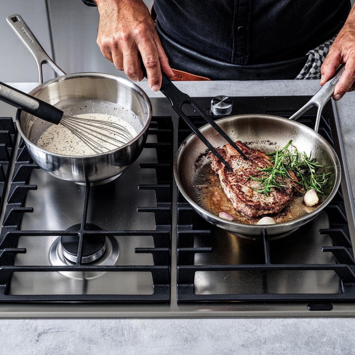 How do you maintain a stainless steel pan?