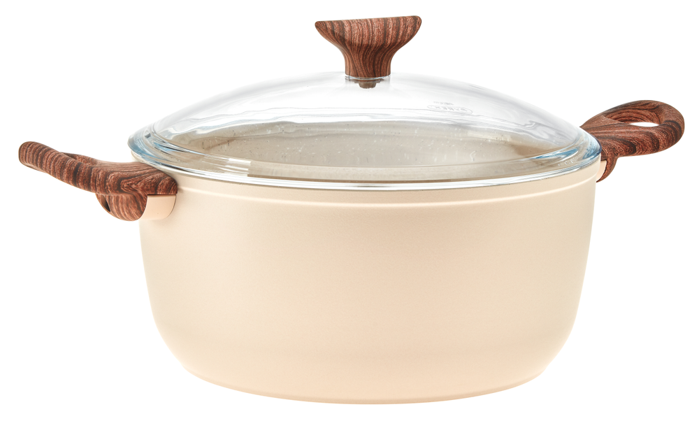 Sambonet Casserole Rock 'n' Rose - Cream - ø 24 cm / 4.5 liter - standard non-stick coating