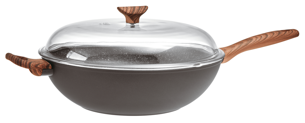 Sambonet Wok pan Rock 'n' Rose - Black - ø 32 cm - standard non-stick coating