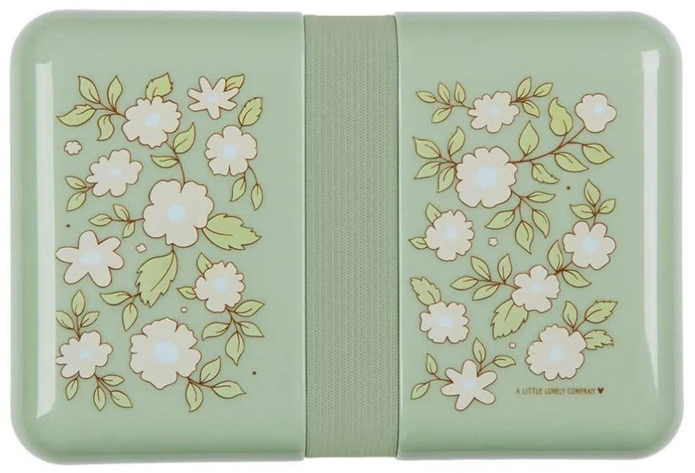 A Little Lovely Company Lunchbox - Green Blossoms