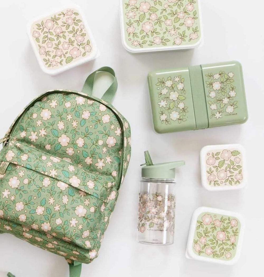 A Little Lovely Company Lunchbox - Green Blossoms