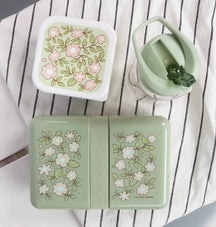 A Little Lovely Company Lunchbox - Green Blossoms