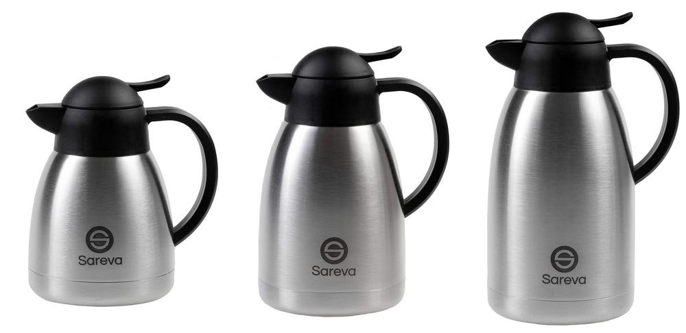 Sareva Thermos jug - stainless steel - Black - 1 liter