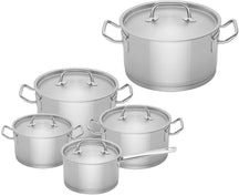 Sola Cookware Set Profiline Deluxe - Stainless Steel - Cooking Pots ø 16, 18, 20, 24 cm & Saucepan ø 16 cm - Suitable for induction - 5 Pieces