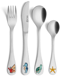 Sola Children's Cutlery Sea Animals - 18/10 Stainless Steel - 4-piece