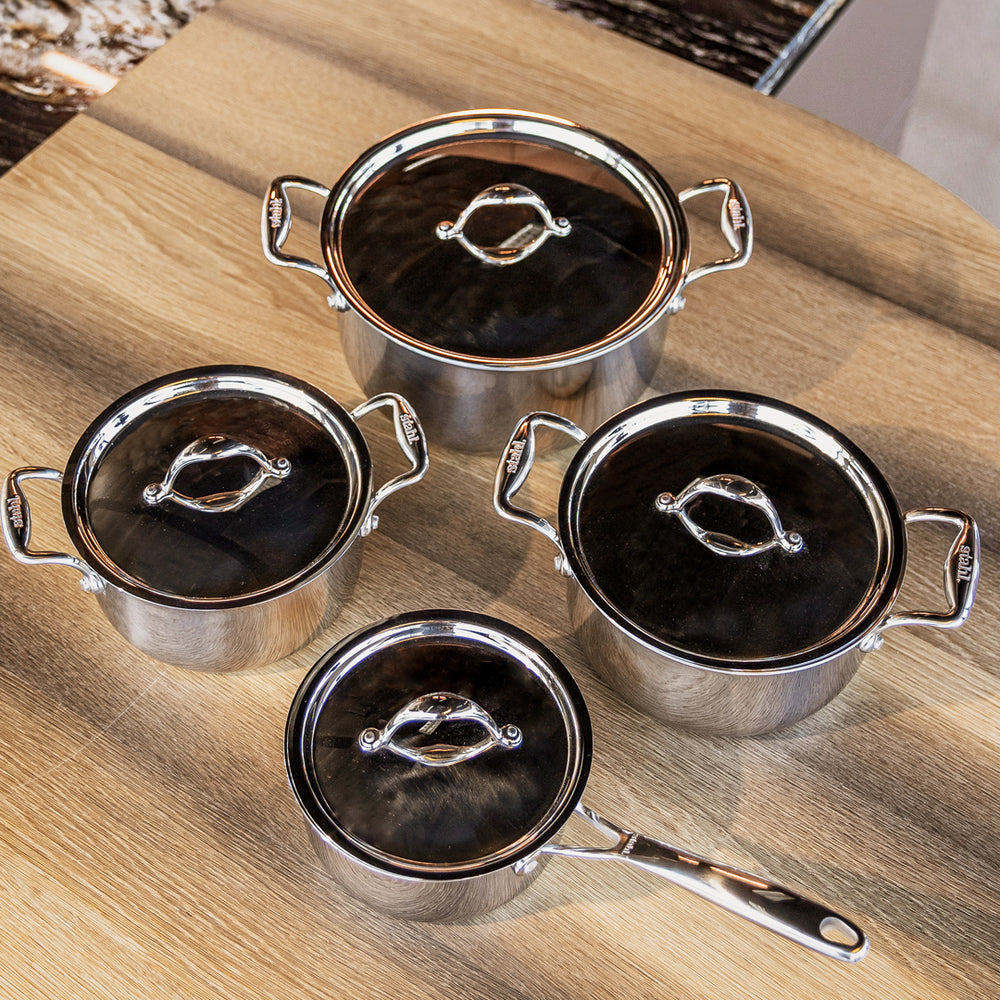 Stahl Cookware Cookware set Triply - 4 Piece - Cooking Pan 18, 20 and 24 cm -. sauce pan 16 cm