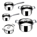 Stahl Cookware Cookware set Triply 5 piece - Cooking pan 18, 20 and 24 cm -. sauce pan 18 and 16cm