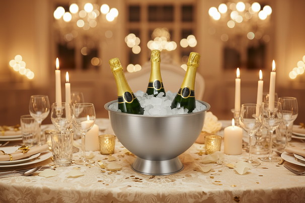 Cookinglife Champagne Bucket - Champagne Bowl - Brushed Stainless Steel ø 30 cm