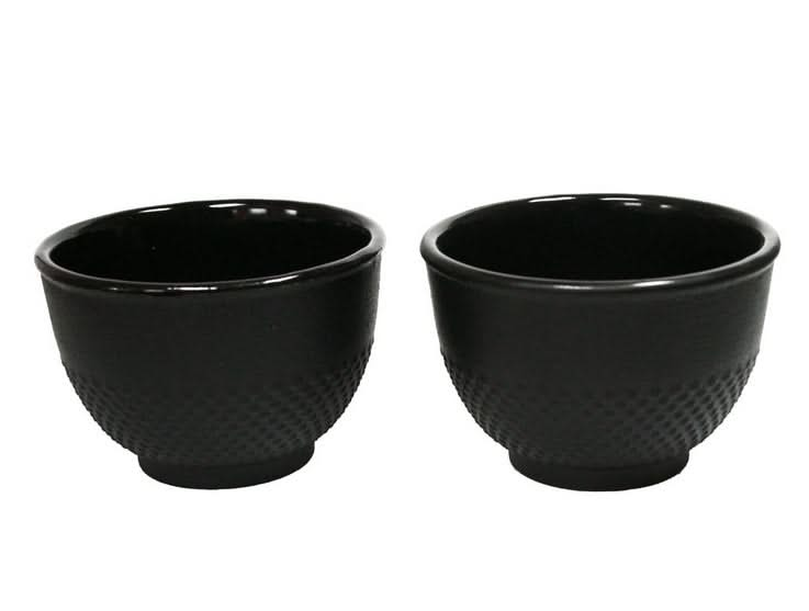 Sakura Tea Teacups - Cast Iron - Black - 2 pcs.