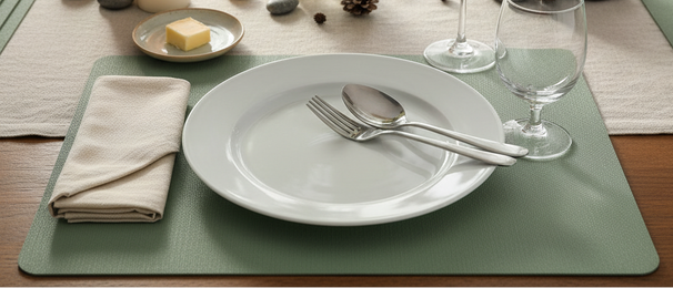 Cosy & Trendy Placemats Leather Look Basil 43 x 30 cm - 6 pieces