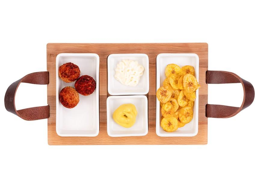 Bowls & Dishes Serving board / Tapas board Streetfood 3 compartments White - Medium