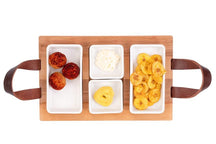 Bowls & Dishes Serving board / Tapas board Streetfood 3 compartments White - Medium