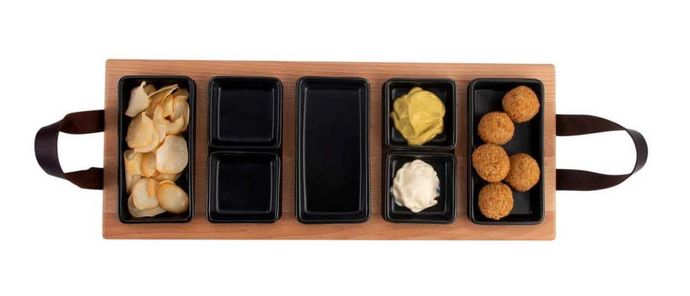 Bowls & Dishes Serving board / Tapas board Streetfood 5-shelf Black - Large