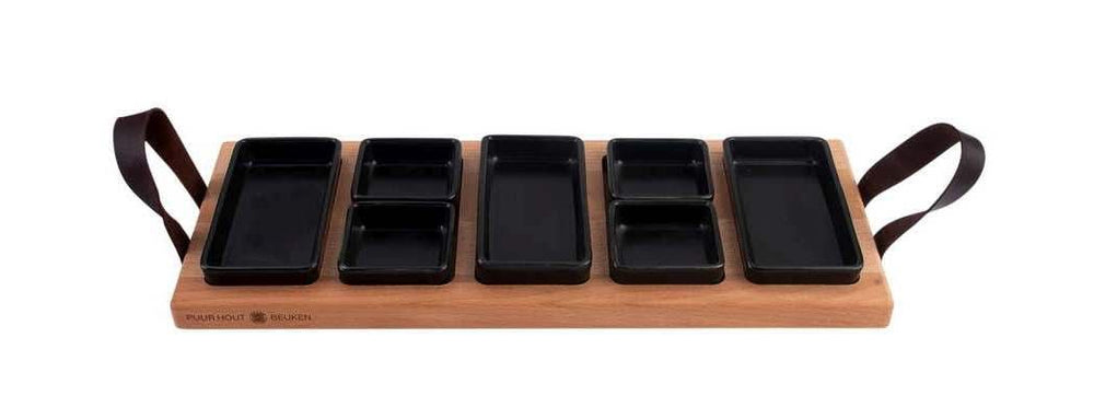 Bowls & Dishes Serving board / Tapas board Streetfood 5-shelf Black - Large