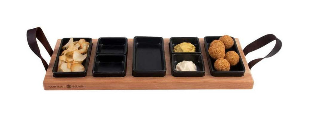 Bowls & Dishes Serving board / Tapas board Streetfood 5-shelf Black - Large