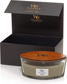 WoodWick Gift Set Scented Candle Ellipse Fireside - Scented Candle in Glass - Wooden Wick