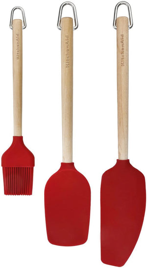KitchenAid Spatula Set Core  Birchwood Silicone Empire Red 3-piece - Non-stick safe