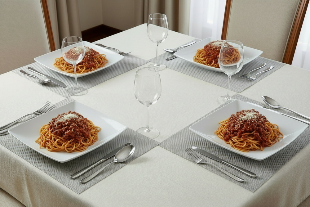 BonBistro Deep Plates / Pasta Plates Yong Squito 22 x 22 cm - White - 6 pieces