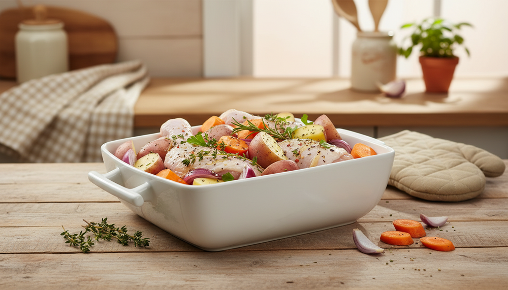 BonBistro Oven dish Yong Squito - 33 x 24 x 6 cm / 3.5 Liter - White - 2 pieces