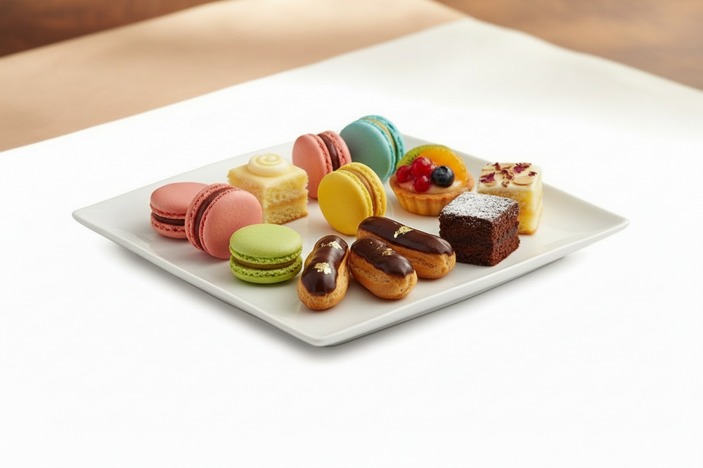 BonBistro Petitfour Plate Yong Squito 10 x 10 cm - White - 6 pieces