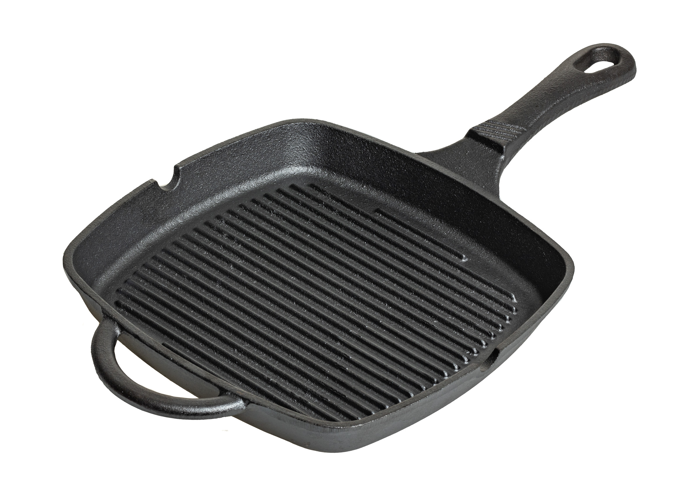 23.5 cm Grill Pan Cast Iron Frying Pan Induction and Gas Square Non Stick Griddle Pan 10 Year Guarantee Grey
